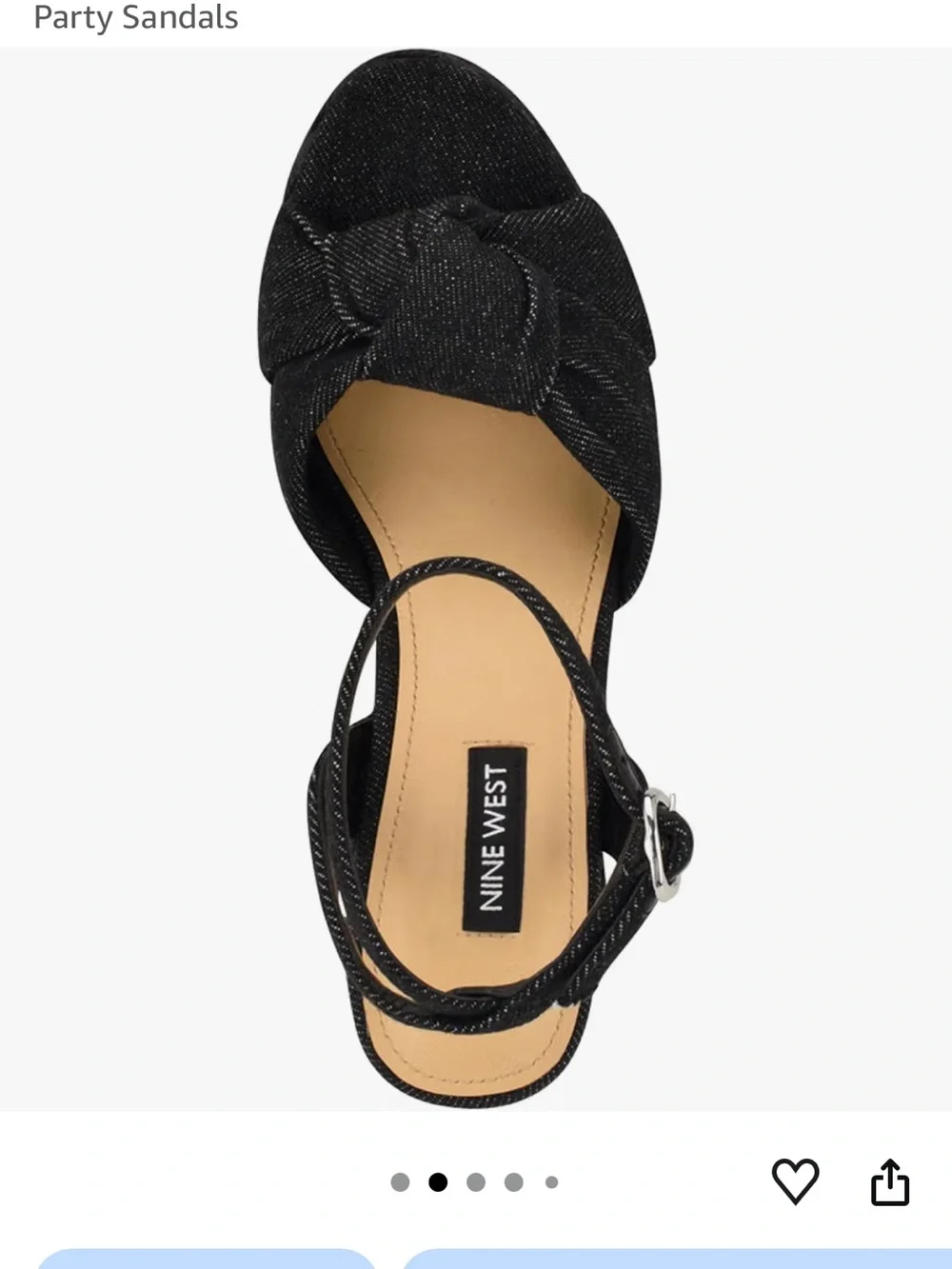 Nine West Black Knotted Espadrille Wedge Sandals
